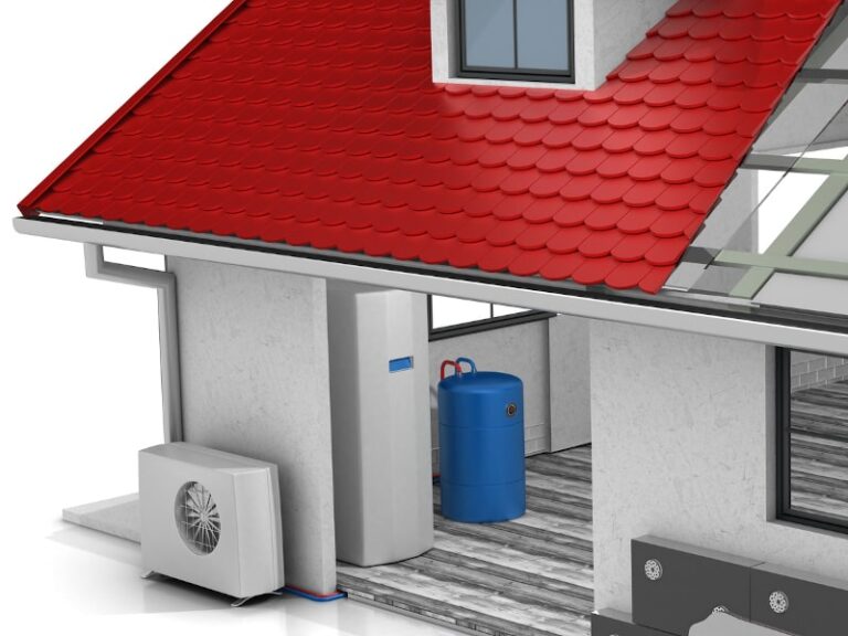 House with air heat pump