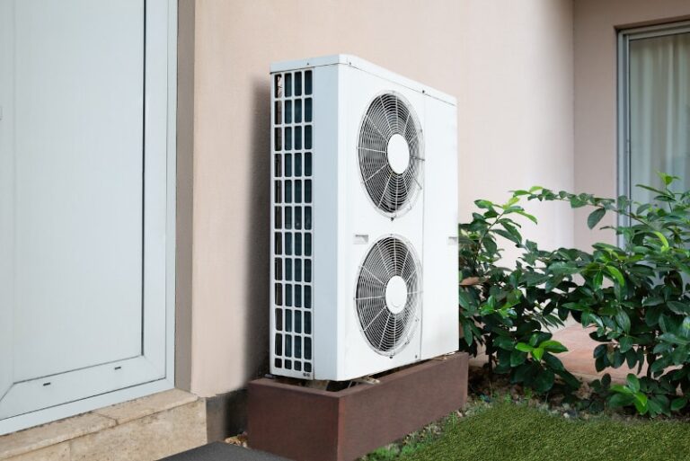 heat pump outside a home